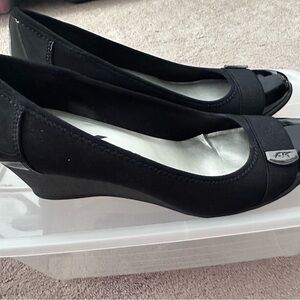 Anne Klein Sport Black Wedge Flats